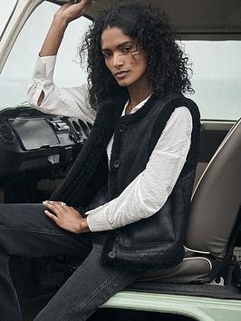 Mint Velvet Reversible Borg Gilet - Black