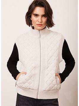 Mint Velvet Quilt Gilet - Ivory