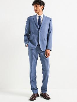 Boss H-Jeckson Regular Fit Wool Stretch Suit - Blue