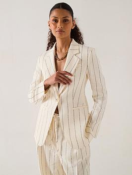 Boss Jia Stripe Blazer Jacket - White