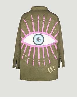 Sorena Distressed Eye Denim Jacket