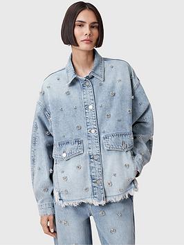 Allsaints Hettie Embellished Shacket - Blue