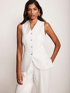 Mint Velvet Ivory Pinstripe Waistcoat