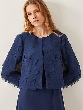 Monsoon Elora Scalloped Chiffon Jacket - Blue