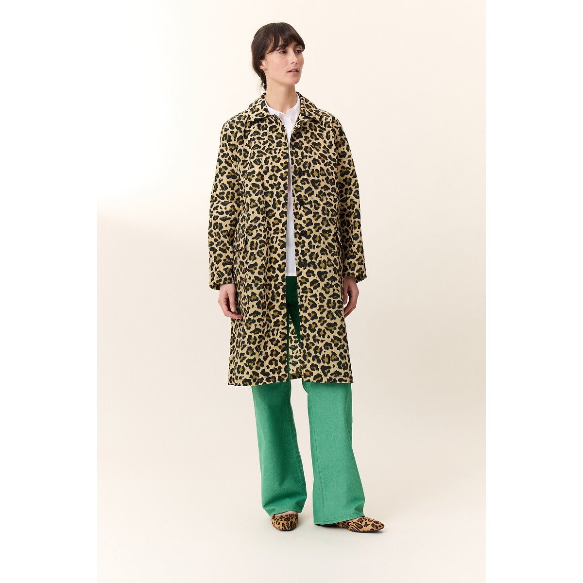 Lightweight Trench Coat with Leopard Print, Aviona Leo