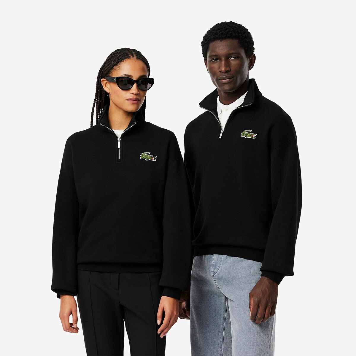 Loose Fit Sweatshirt with Half Zip