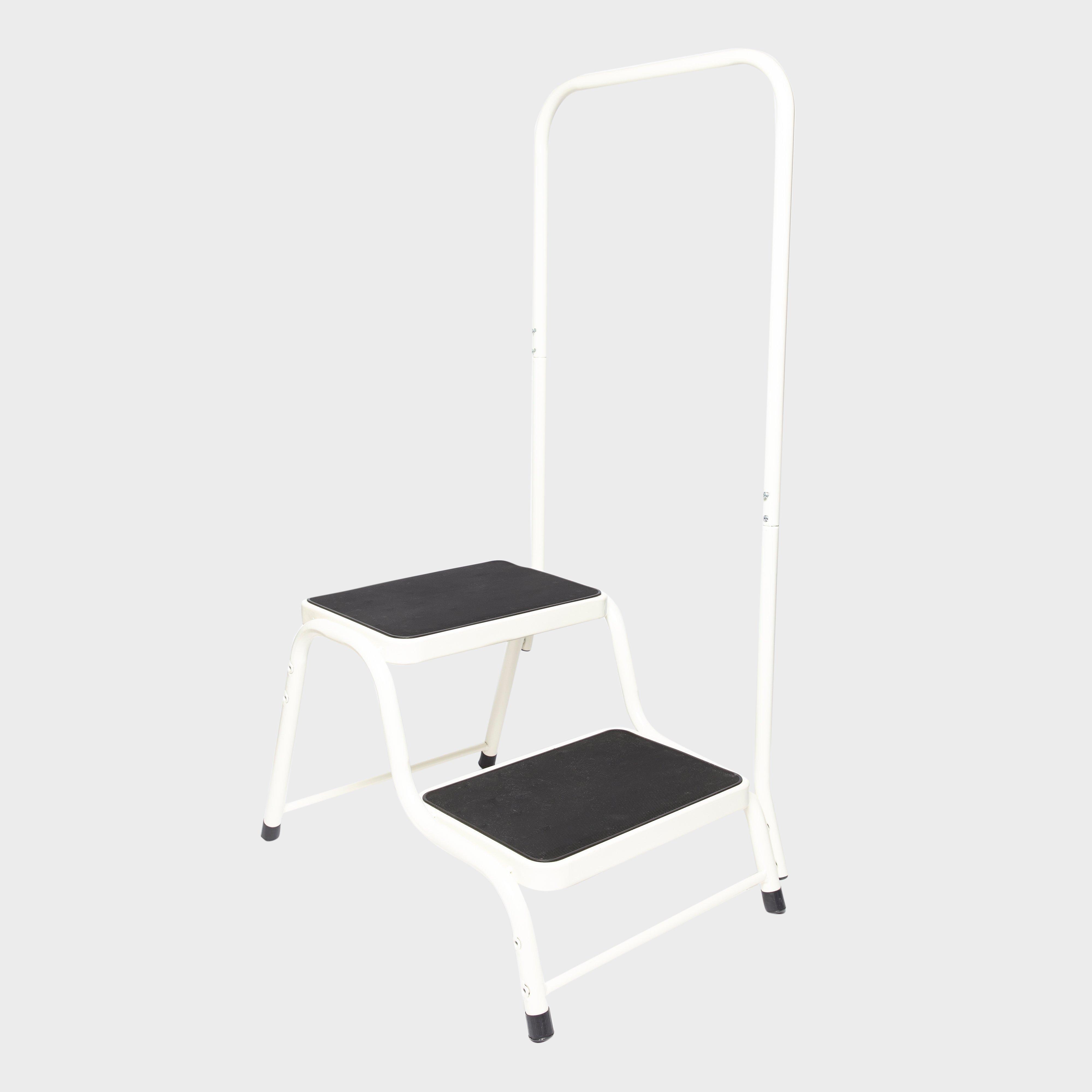 Quest Double Step With Handrail - White, White