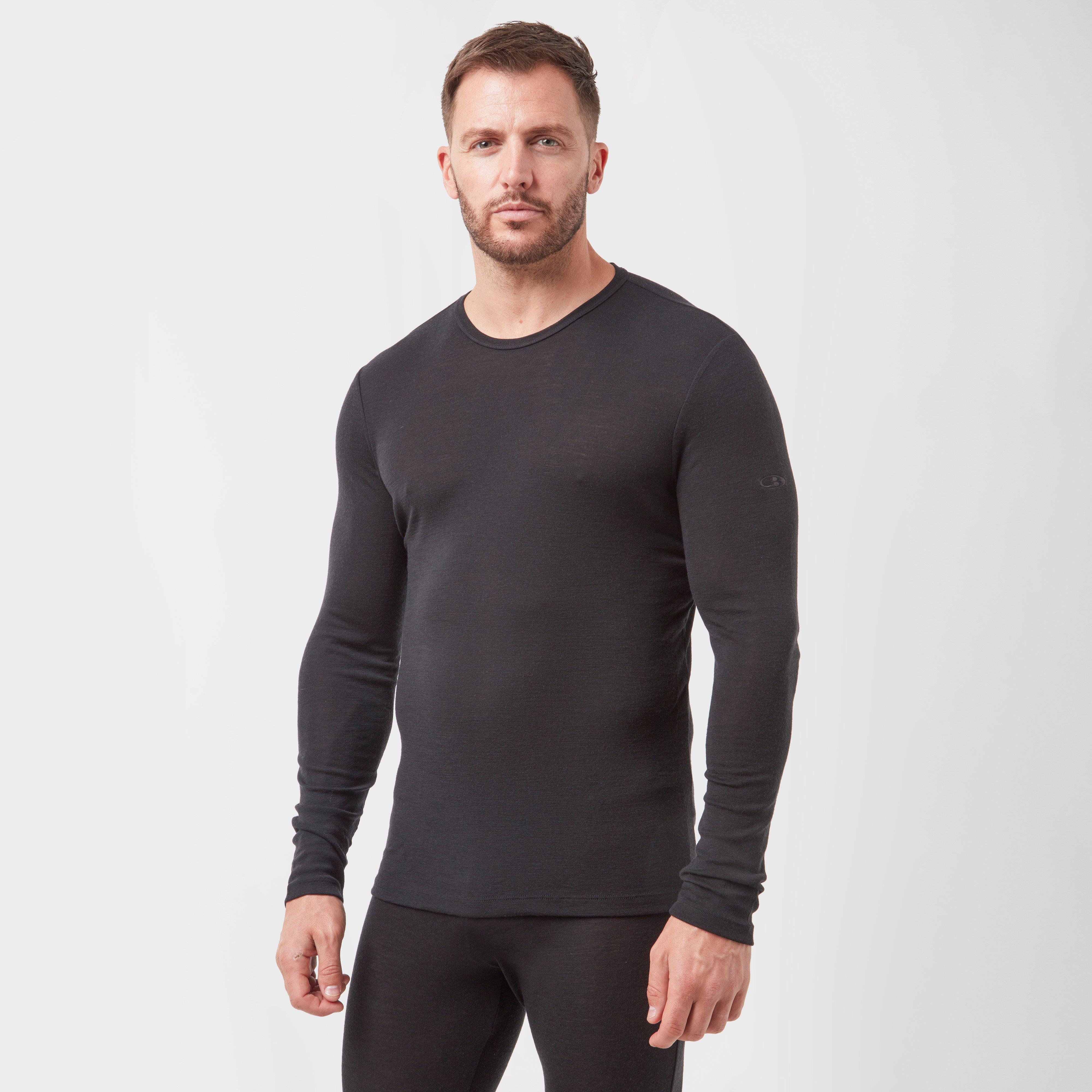 Icebreaker Men's 175 Everyday Merino Long Sleeve Crew - Black, Black