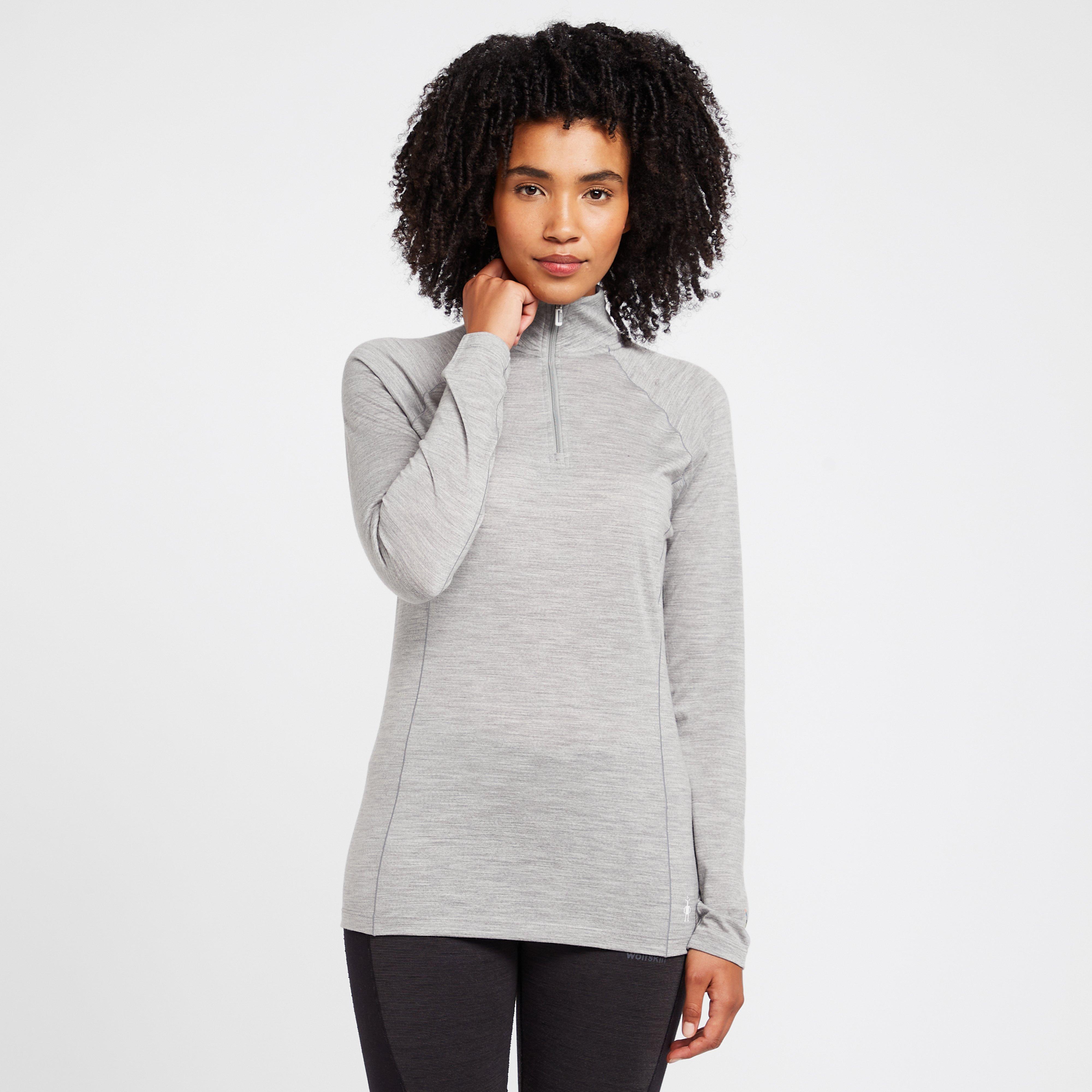Smartwool Women's All Season Long Sleeve 1/4 Zip Baselayer - Light Grey, Light Grey