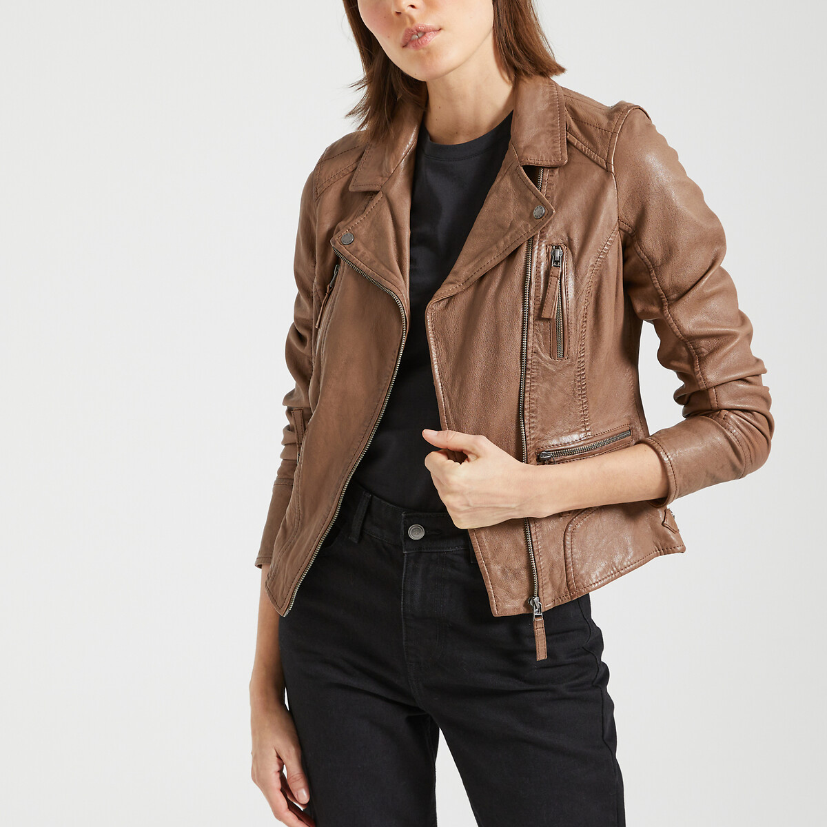 Camera Leather Biker Jacket