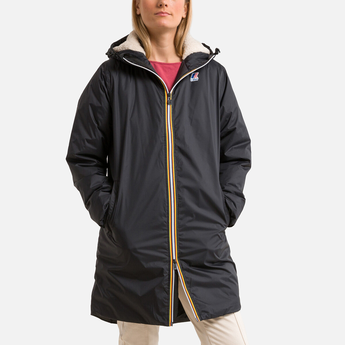Unisex Le Vrai 3.0 Eiffel Orsetto Long Windbreaker with Hood