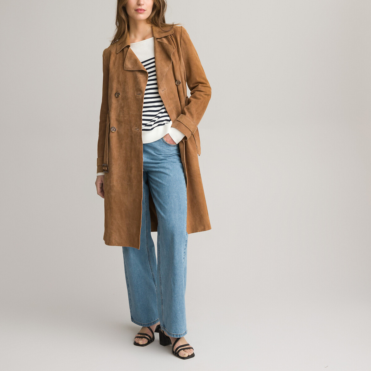 Leather Long Trench Coat