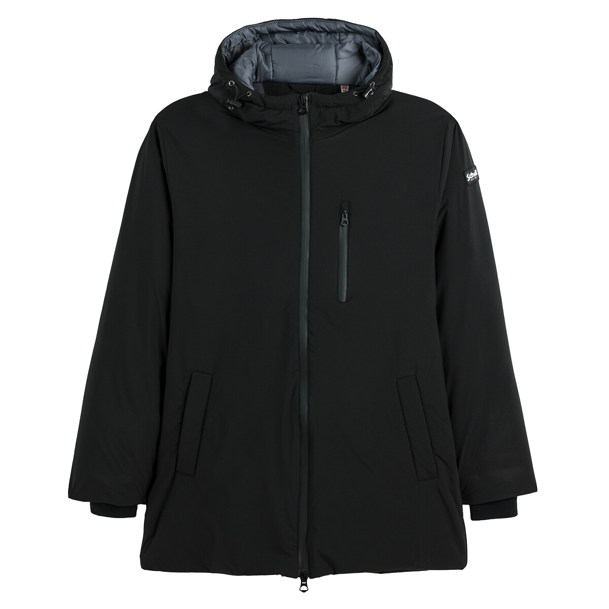 Hooded Zip-Up Parka with Quilted Lining