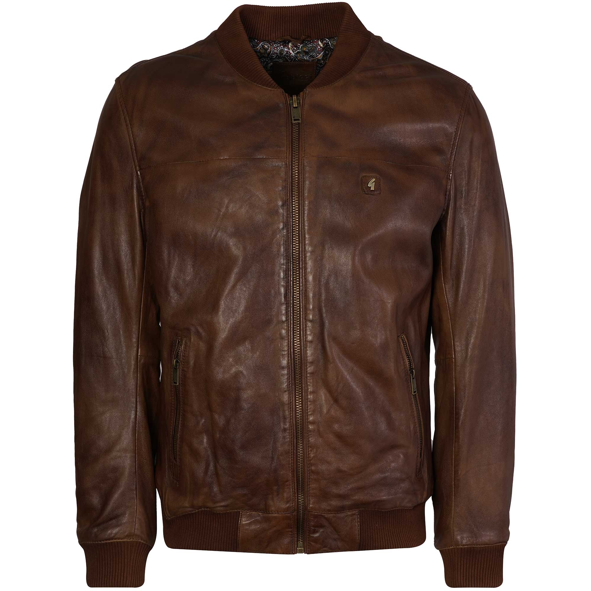 Leather Bomber Jacket - Desert