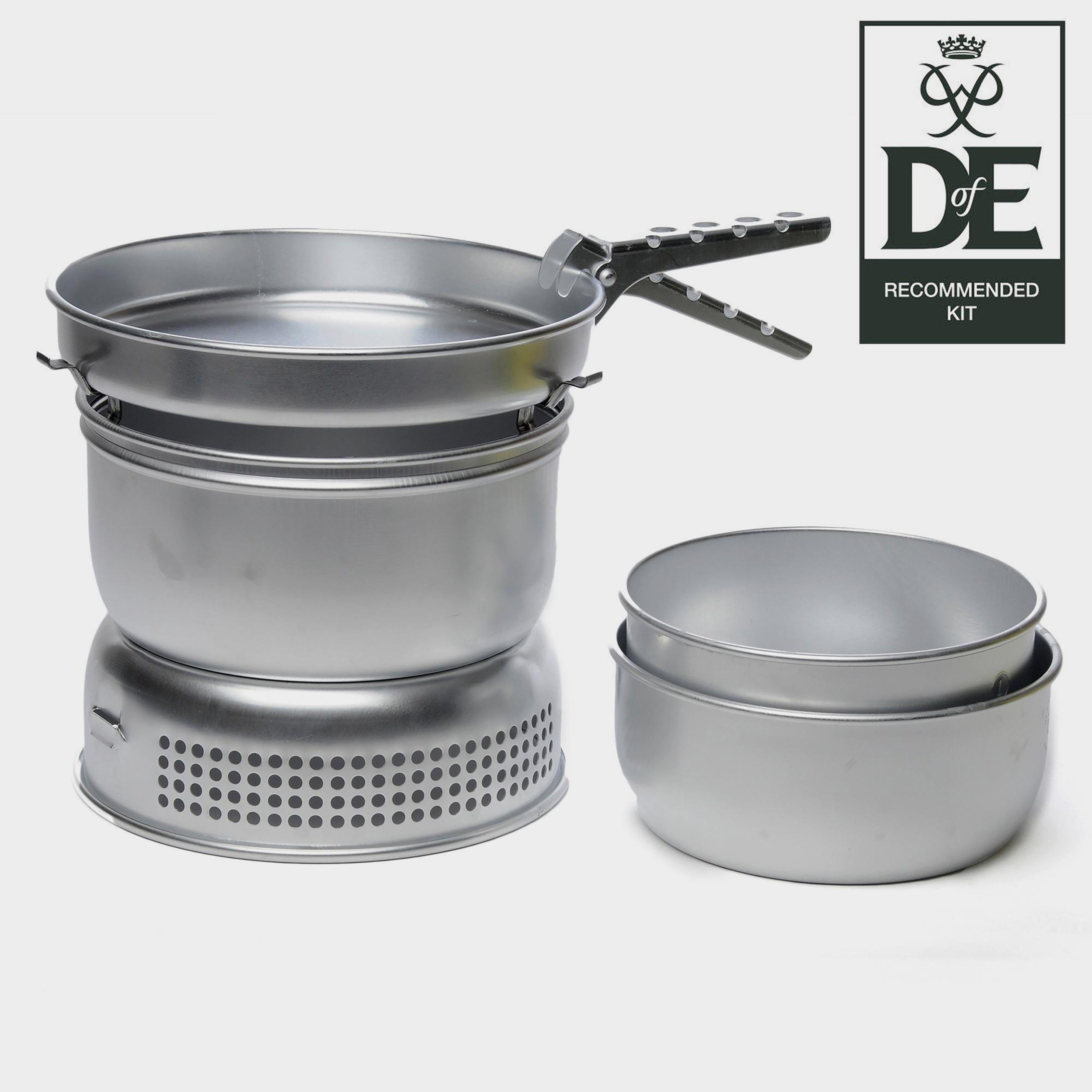 Trangia 25-1 GB Stove with Alloy Pans & Gas Burner, Silver