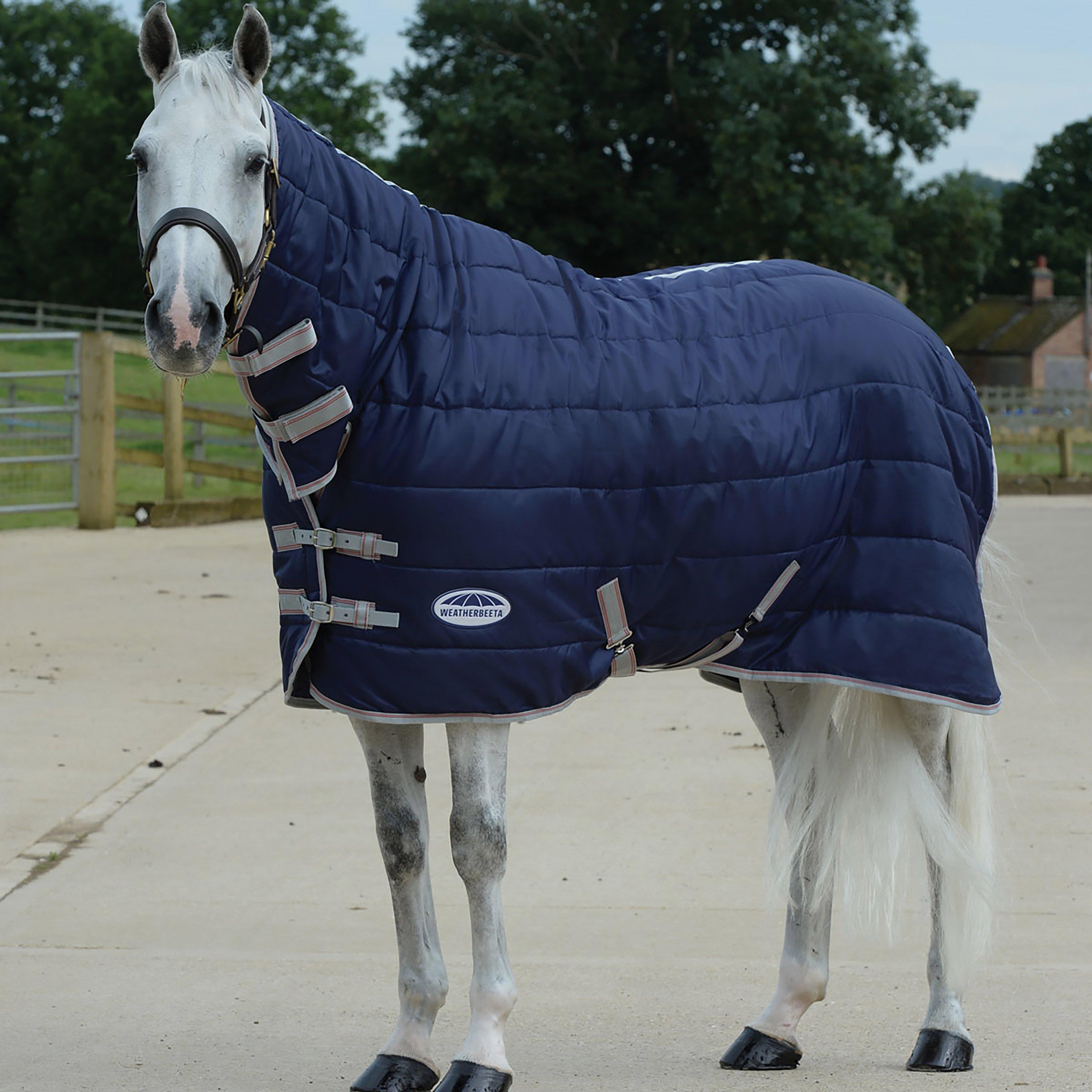 WeatherBeeta ComFiTec 210D Channel Quilt 110g Light-Medium Combo Neck Stable Rug Navy, Navy