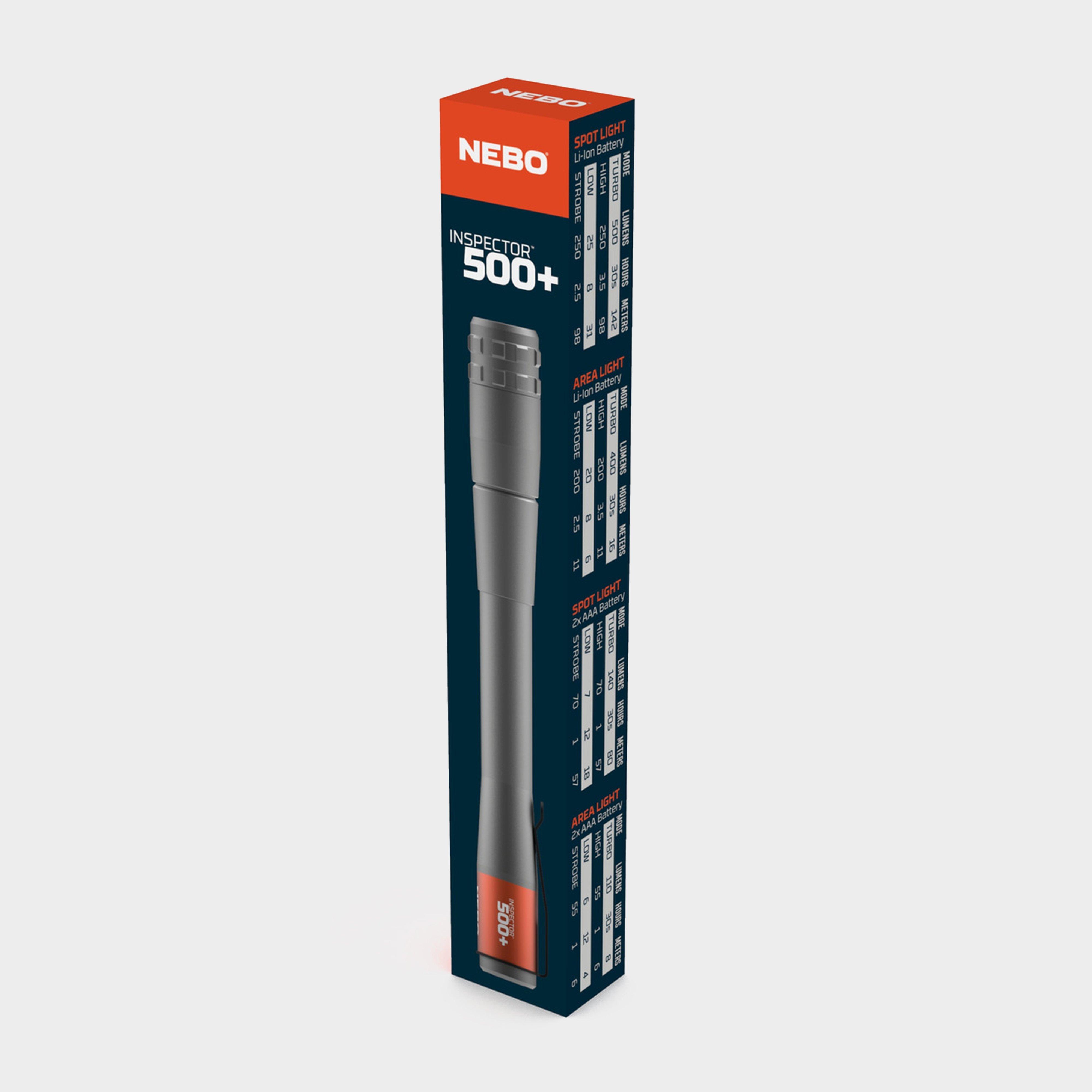 Nebo Inspector 500+ Rechargeable LED Flashlight, Grey