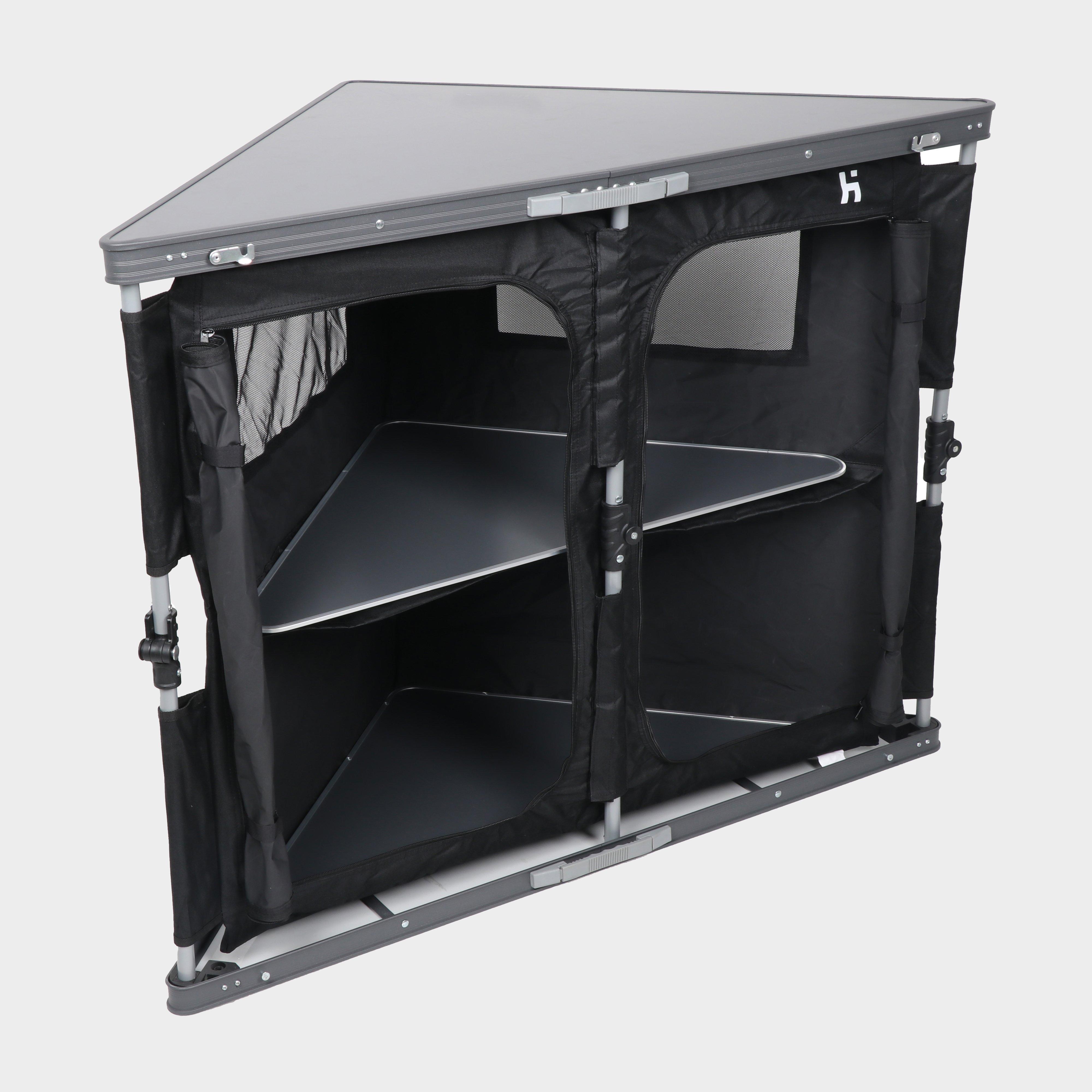 HI-GEAR Folding Corner Cupboard, Black