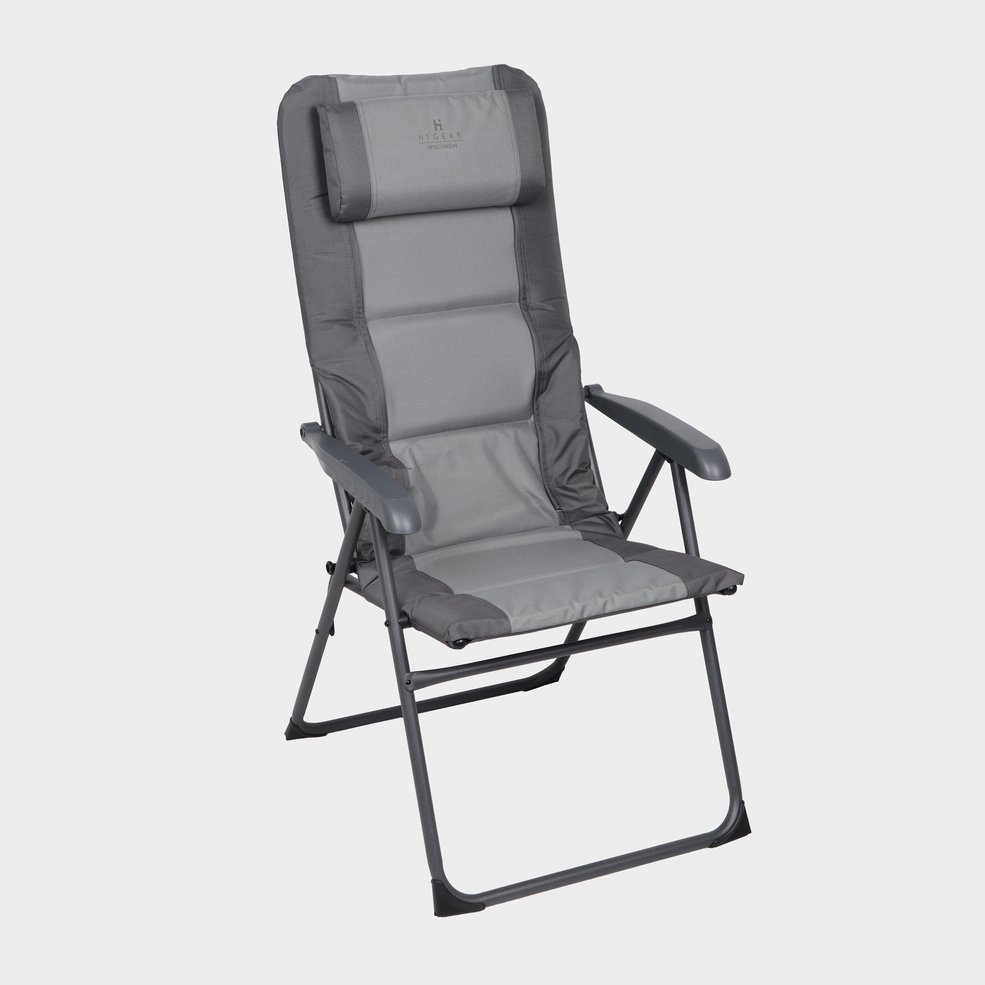 HI-GEAR Wisconsin Folding Camping Chair, Grey