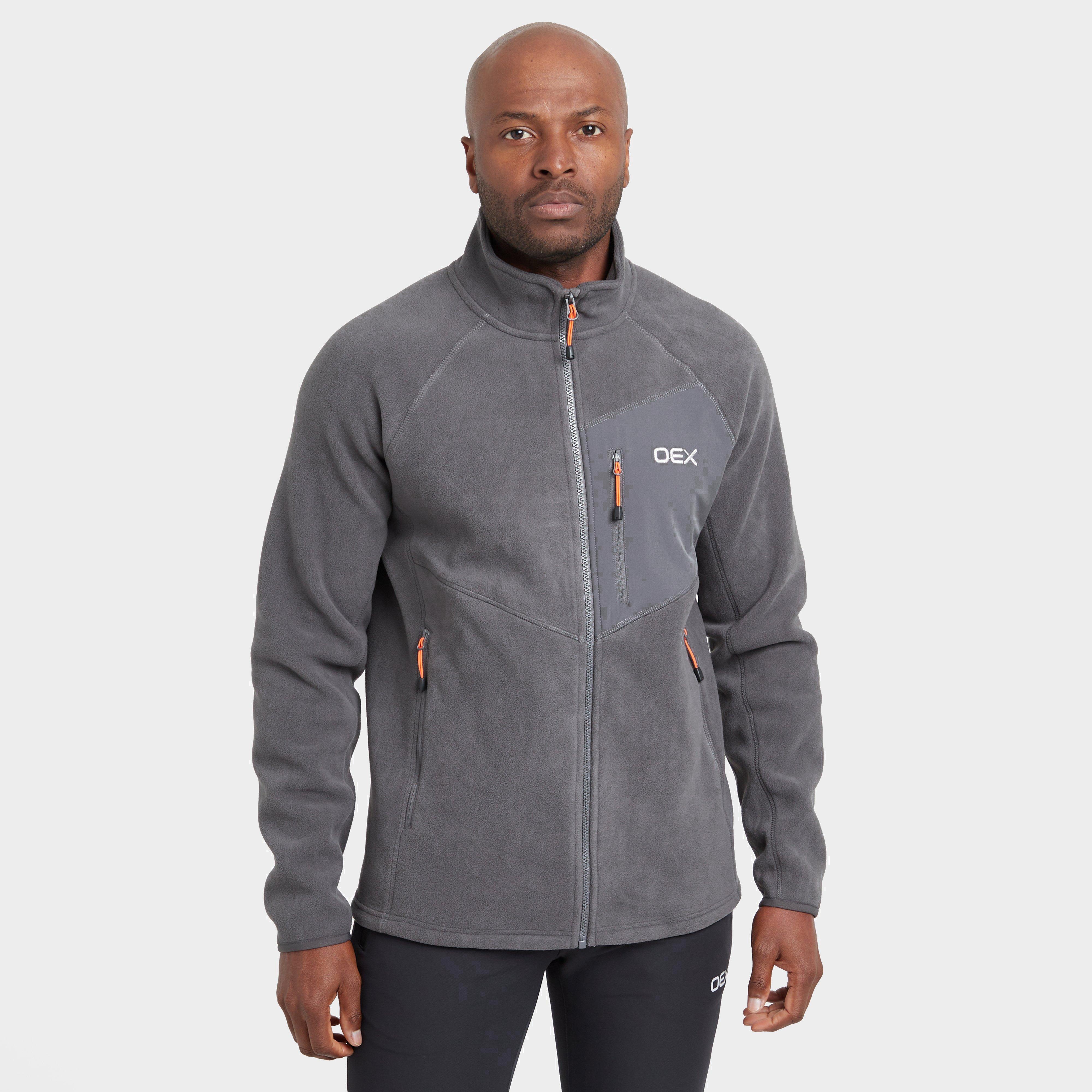 OEX Men's Alder Full Zip Fleece, Grey