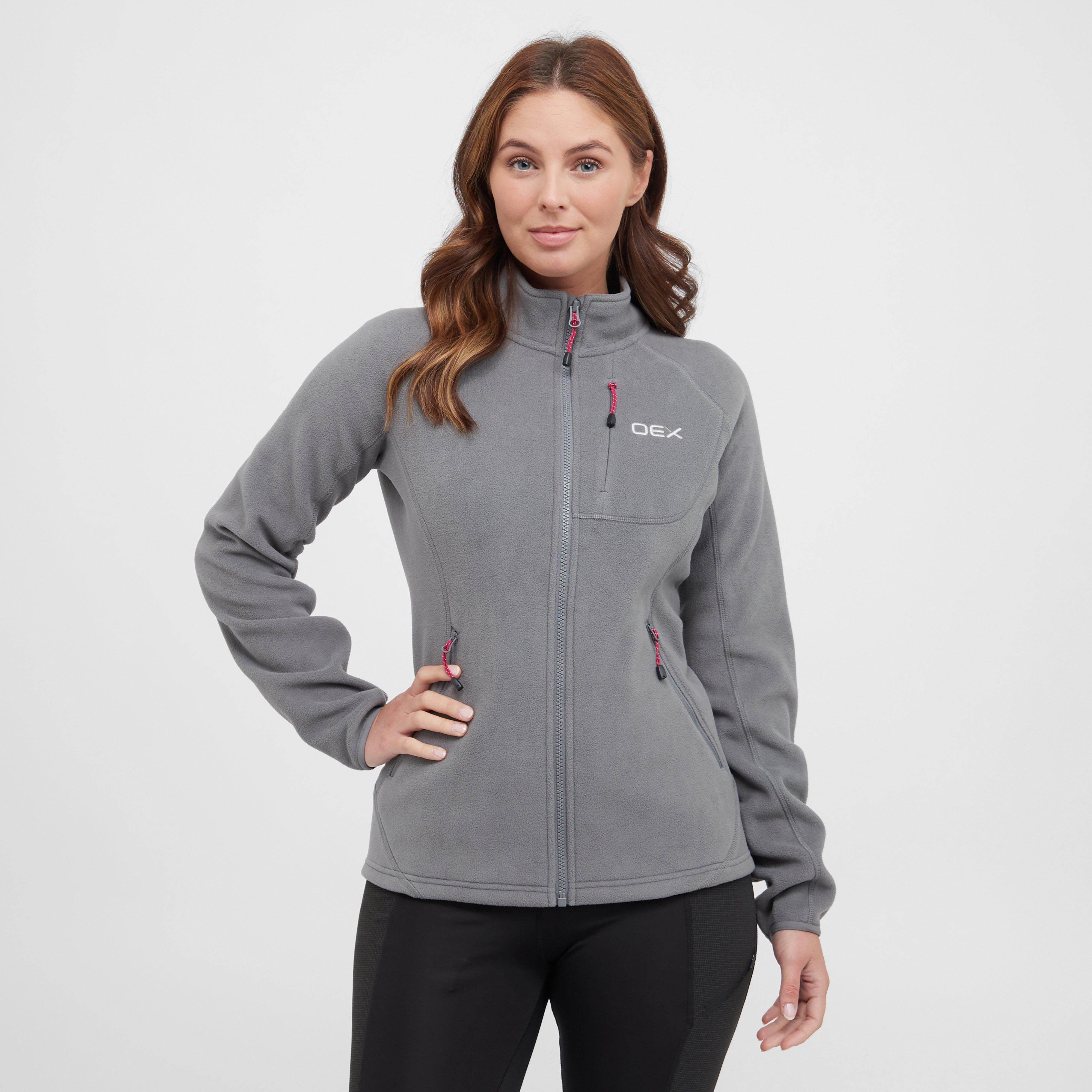 OEX Women's Braidwood Full Zip Fleece, Grey