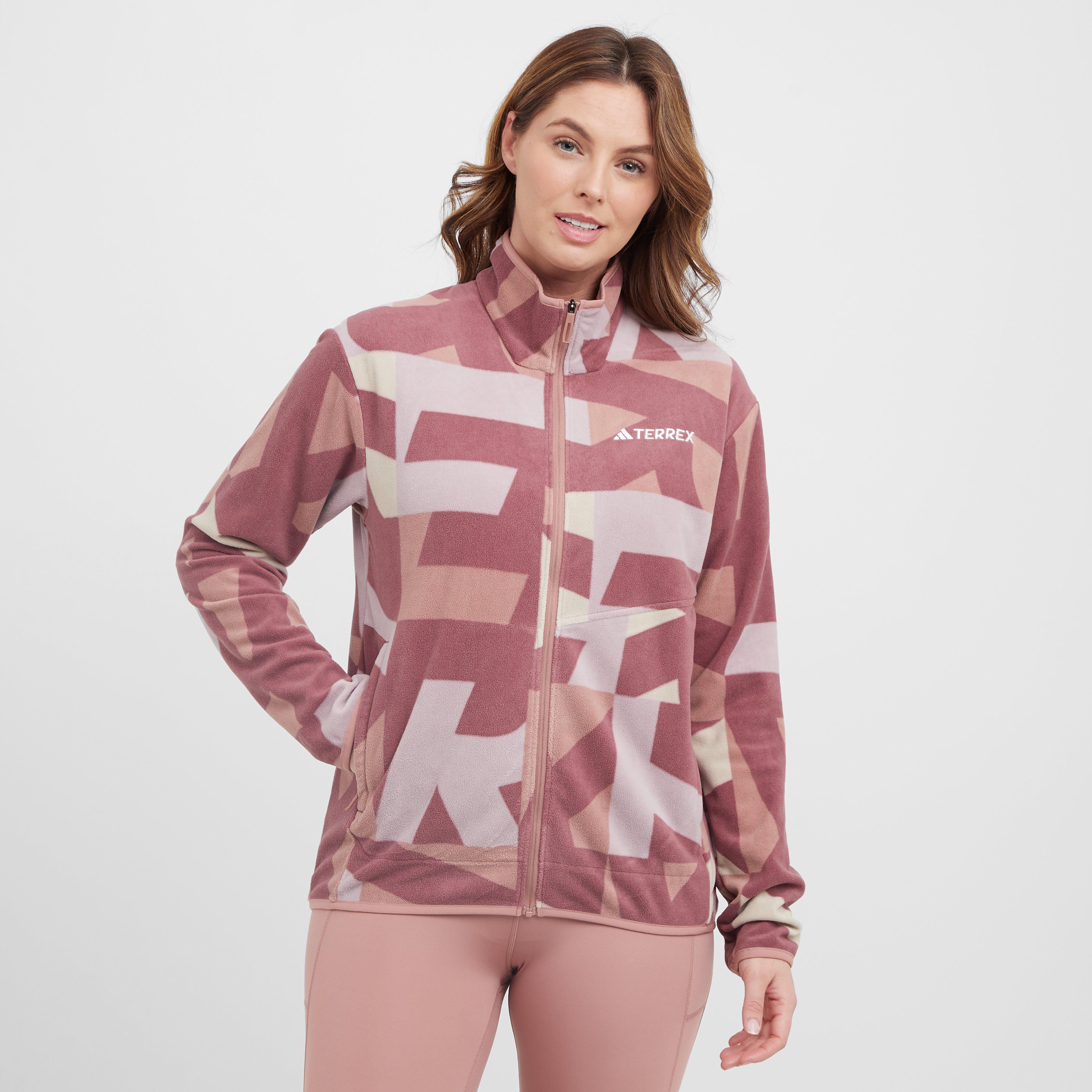 adidas Terrex Women's Multi-Printed Full-Zip Fleece Jacket, Pink