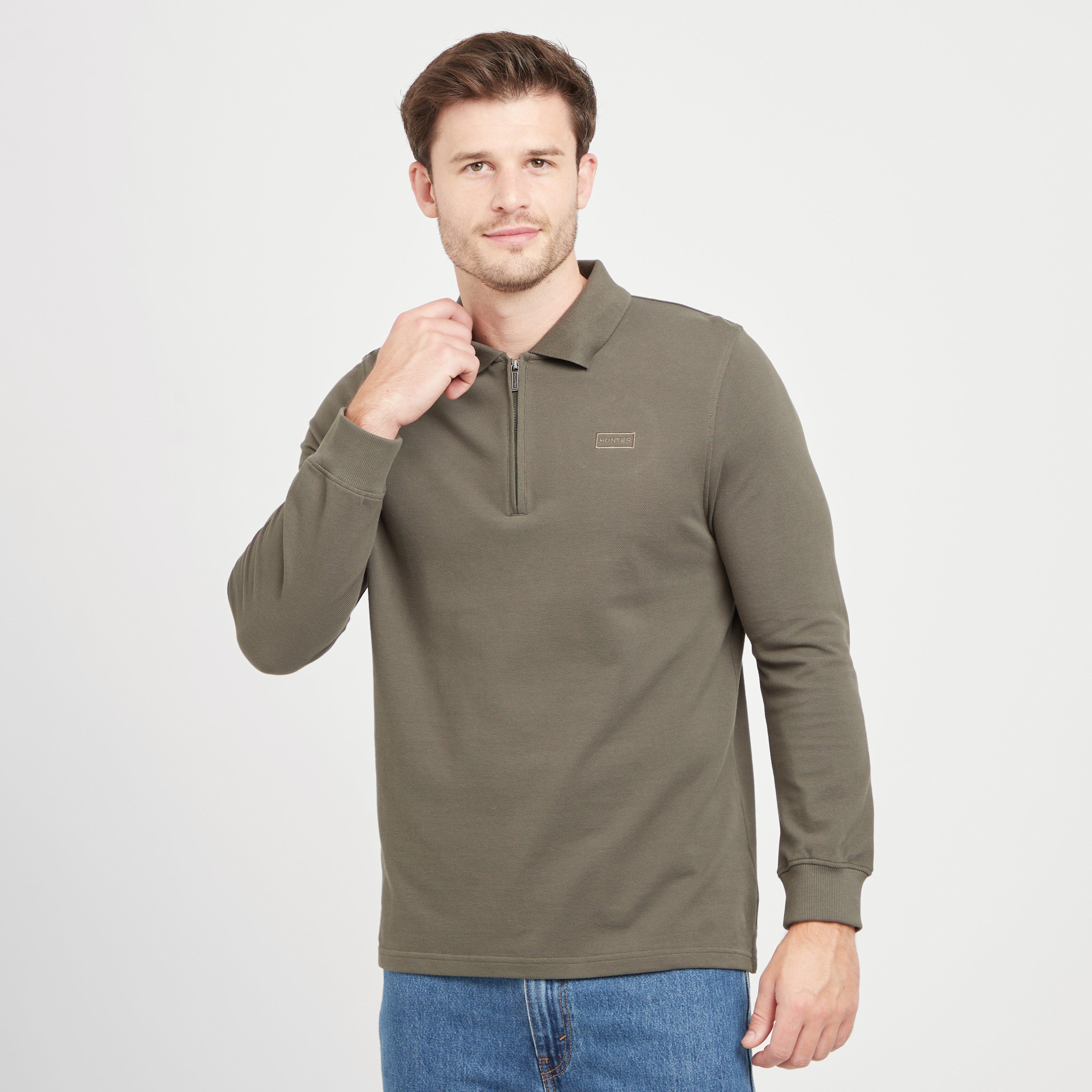 Hunter Green Label Men's Airdrie Long Sleeve Polo Shirt, Green
