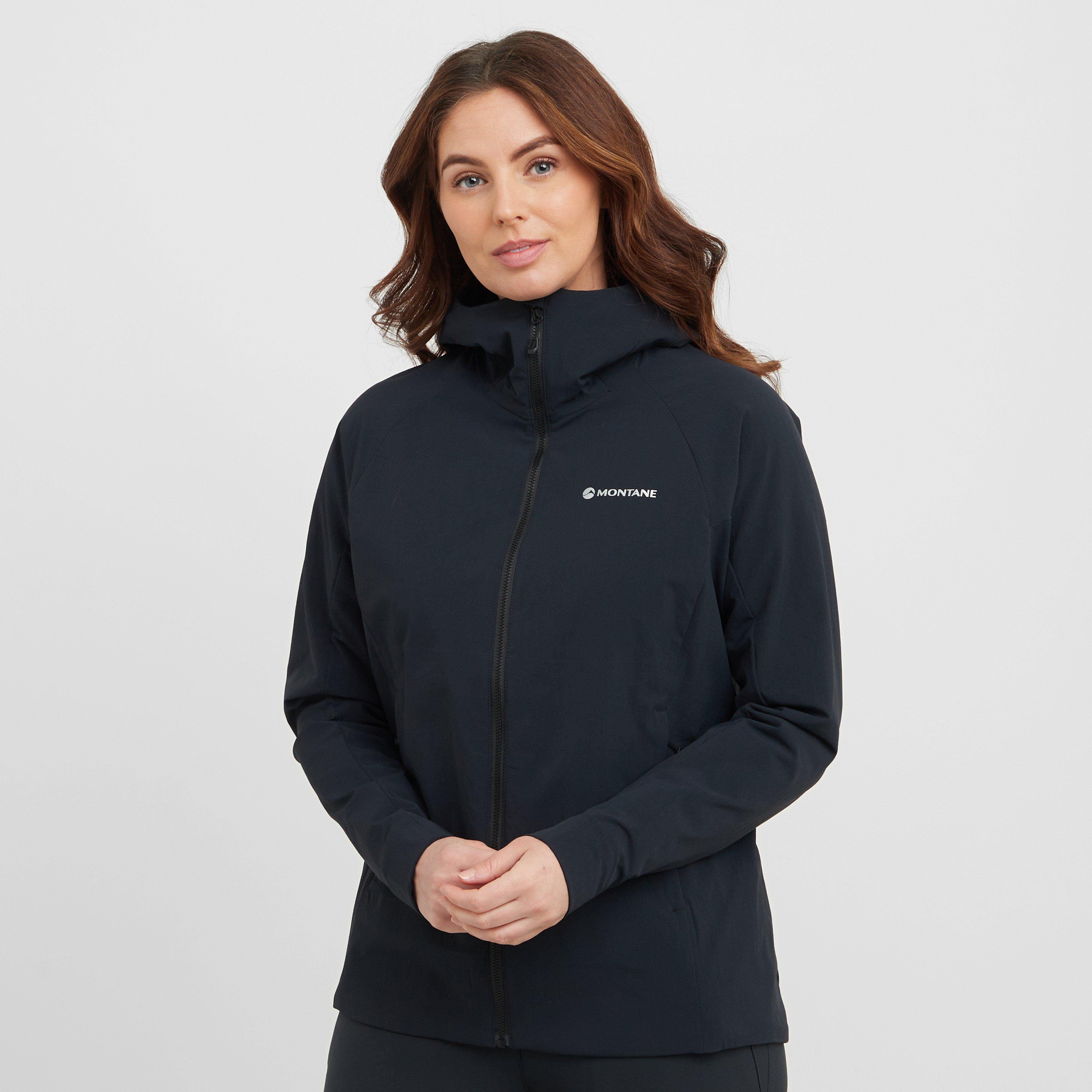 Montane Women's Khamsin Hooded Softshell Jacket, Black