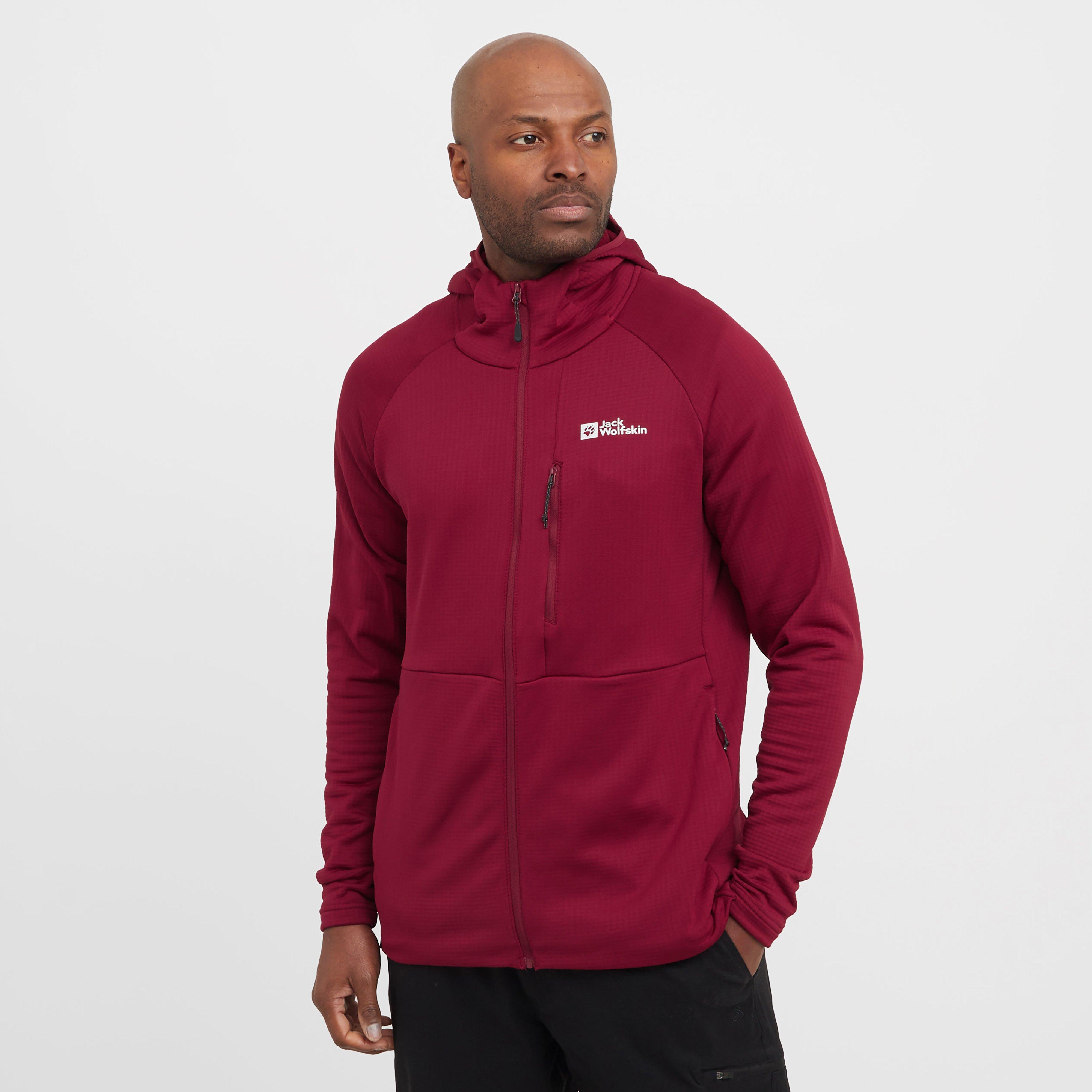 Jack Wolfskin Men's Kolbenberg Full Zip Hoodie, Red