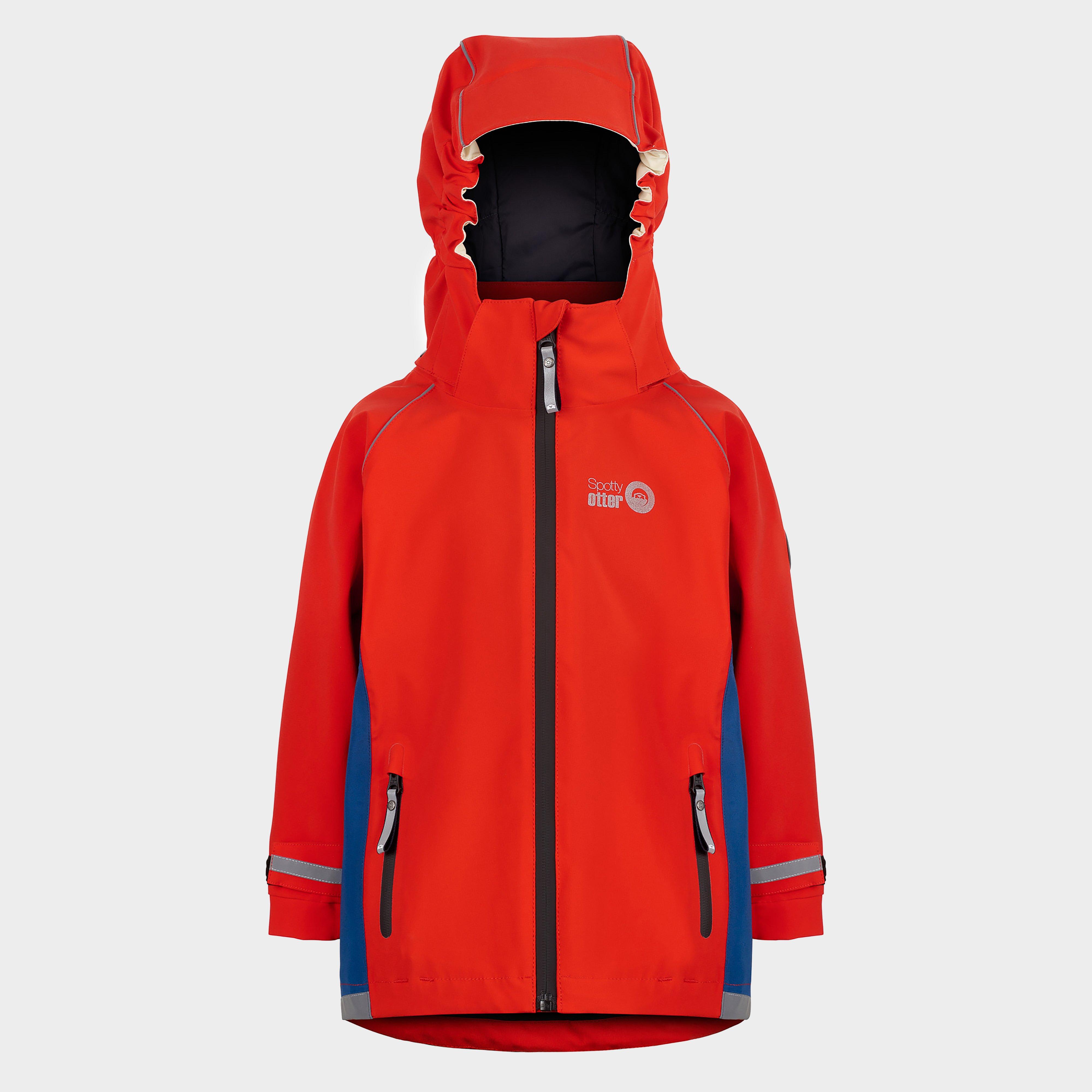 Spotty otter Kids' Adventure Waterproof Jacket, Red