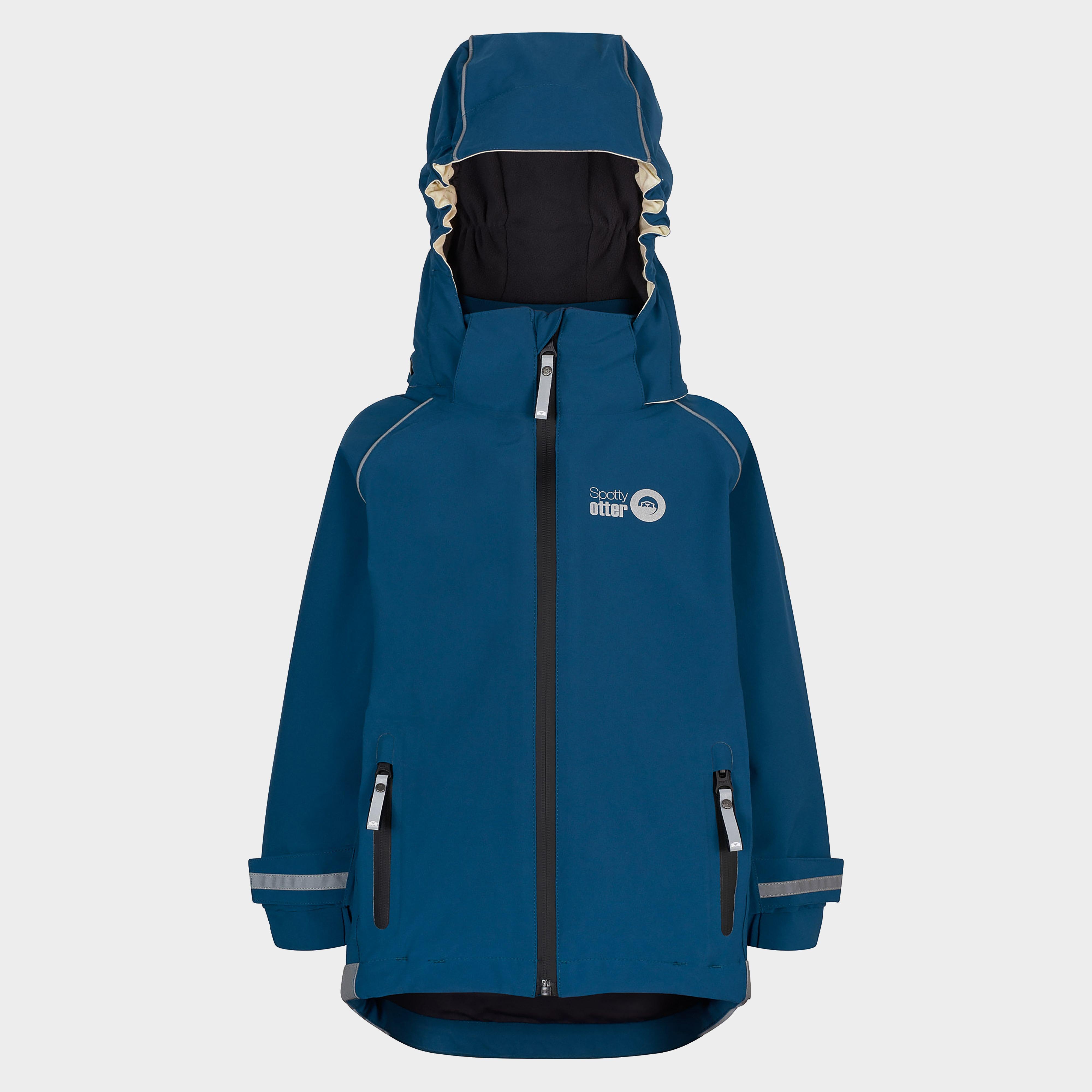 Spotty otter Kids' Patrol Fleece Lined Waterproof Jacket, Blue