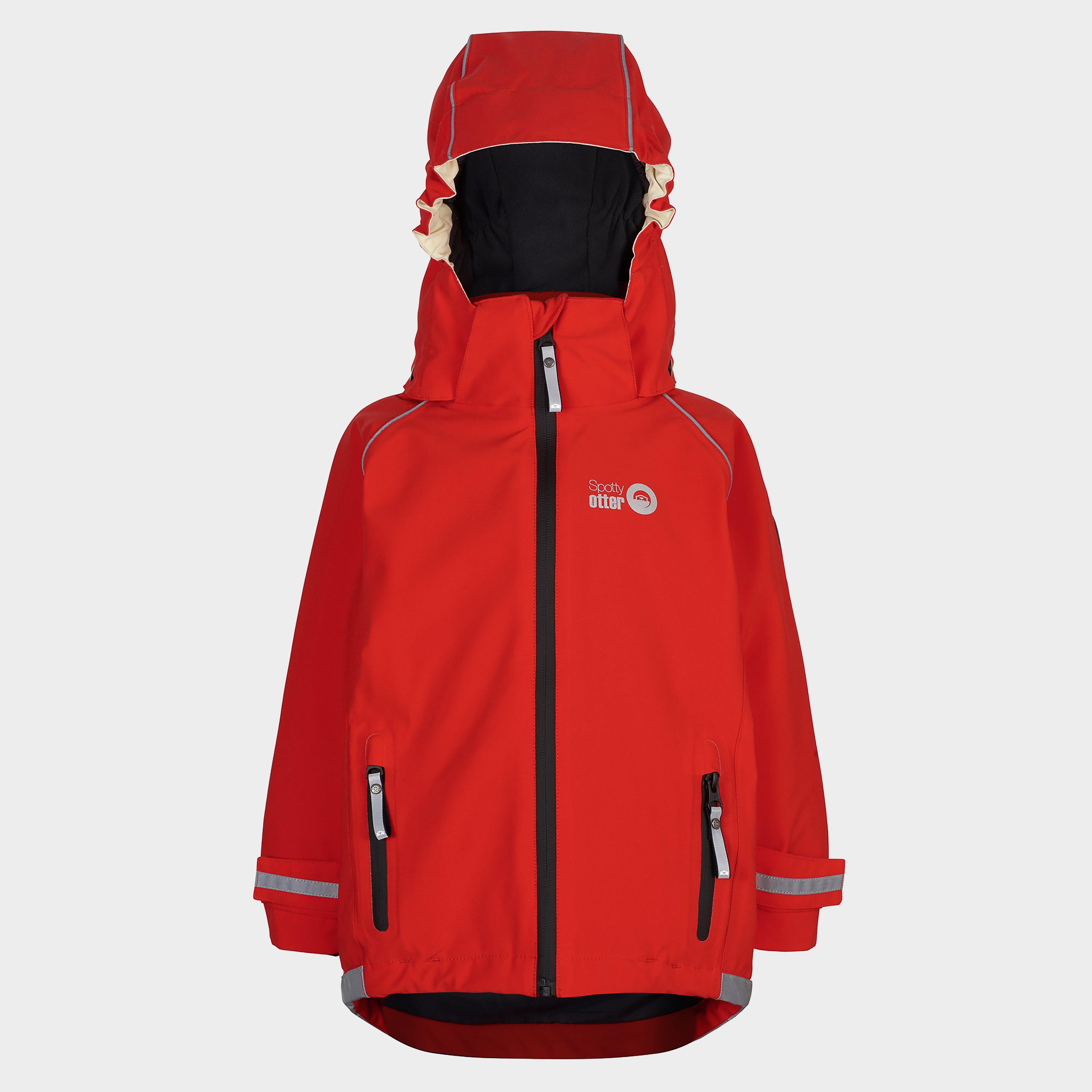 Spotty otter Kids' Patrol Fleece Lined Waterproof Jacket, Red
