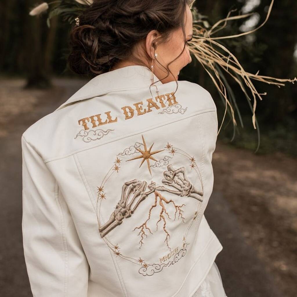 Ivory Celestial Till Death Bridal Jacket, Cream