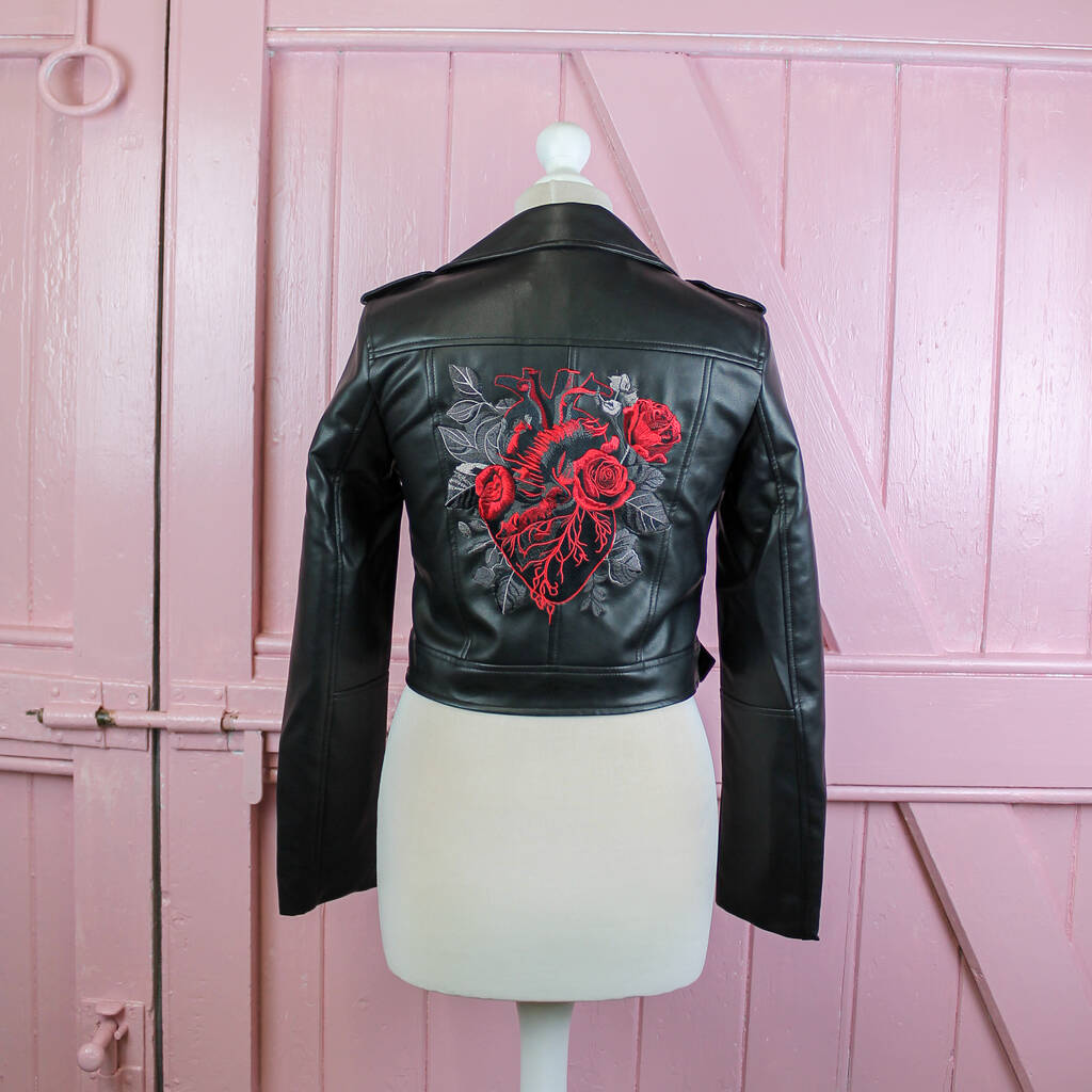 Cropped Anatomical Heart Jacket, Black