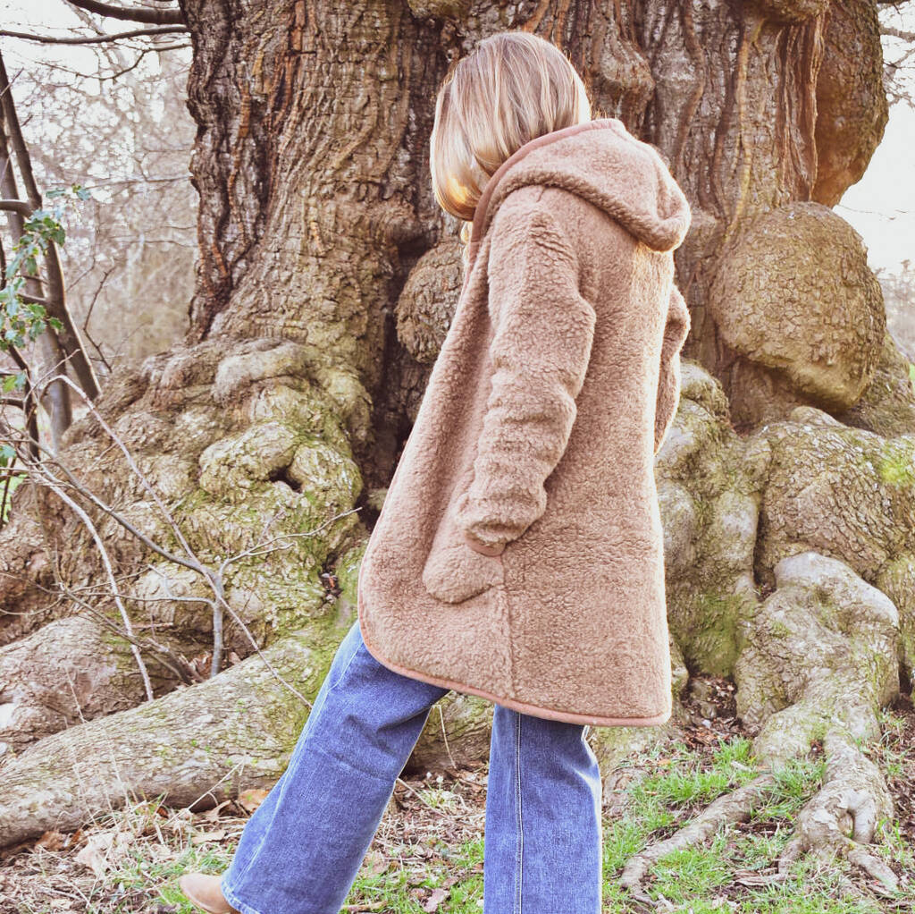 Freya Merino Wool Fleece Jacket In Camel, Brown
