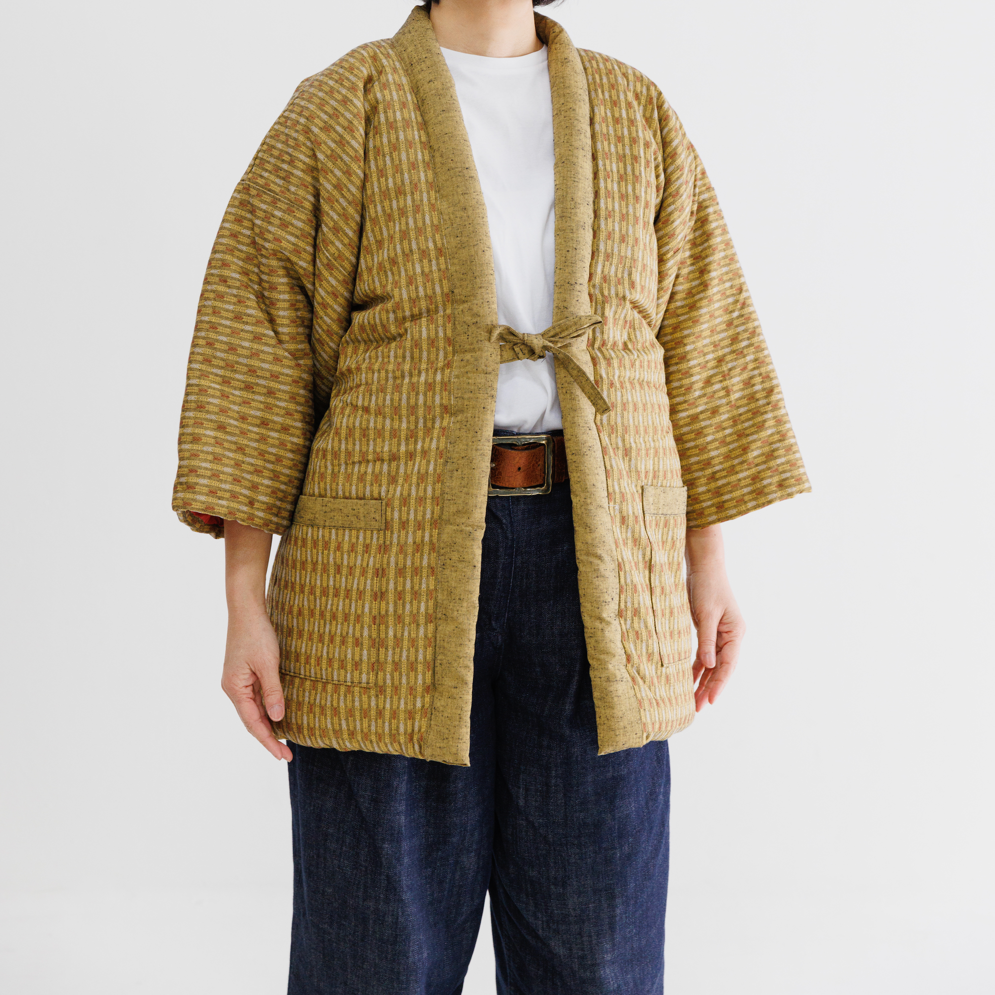 Japanese Padded Cotton Kimono Jacket, Yellow