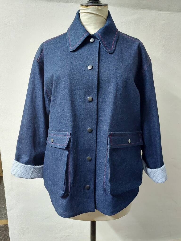 Lancer Denim Parka Jacket, Blue