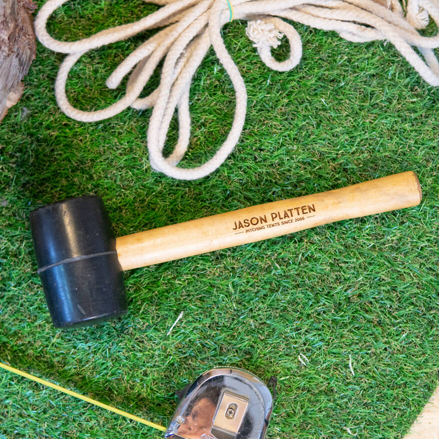 Personalised Rubber Camping Mallet For Campers