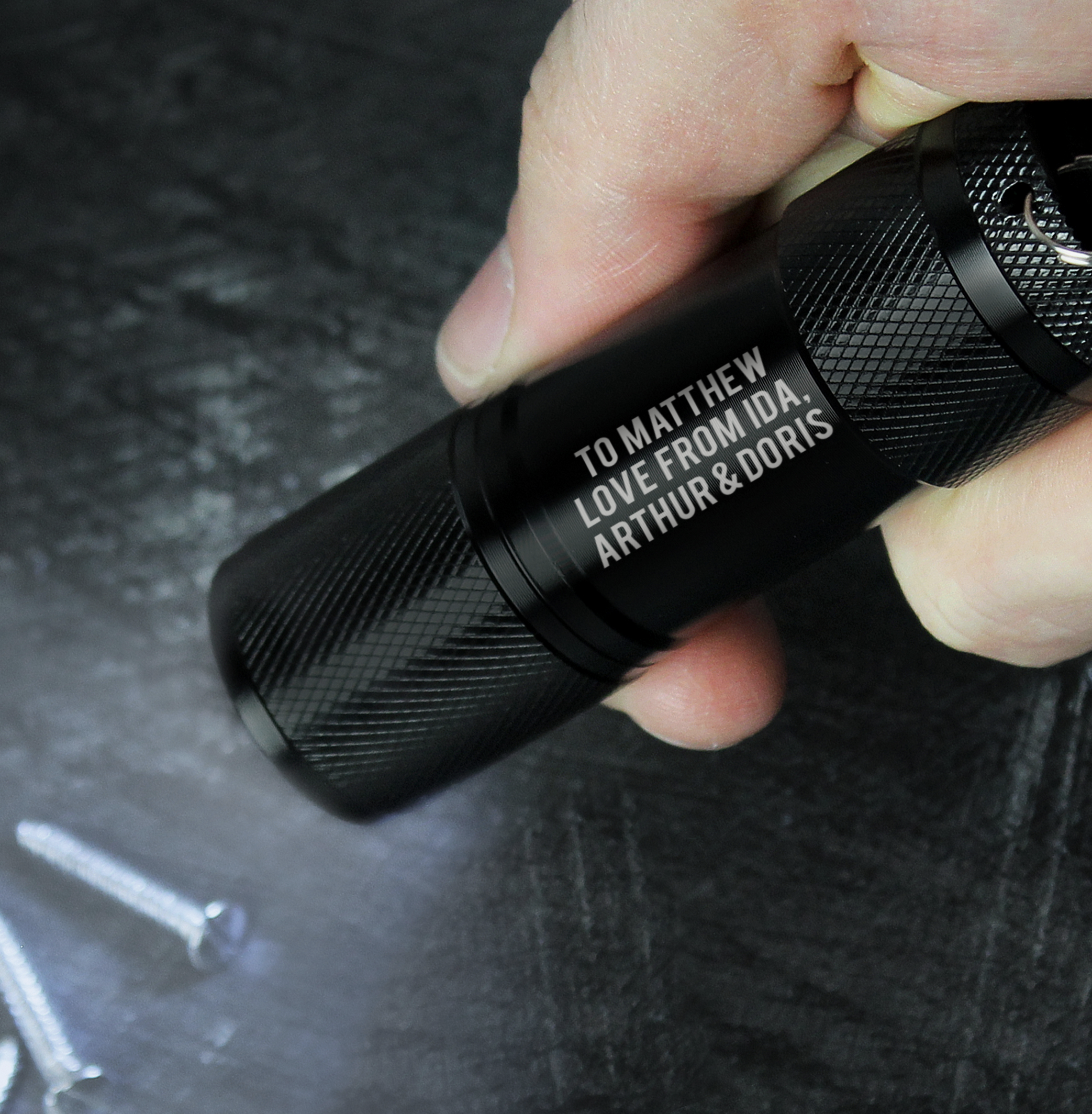 Personalised Travel Torch, Black