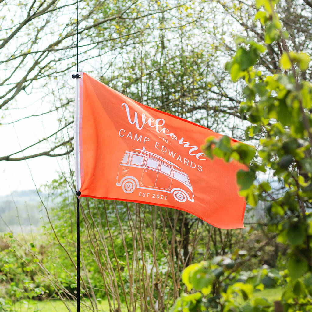 Personalised Van Camping Flag, Multiple Choices Available