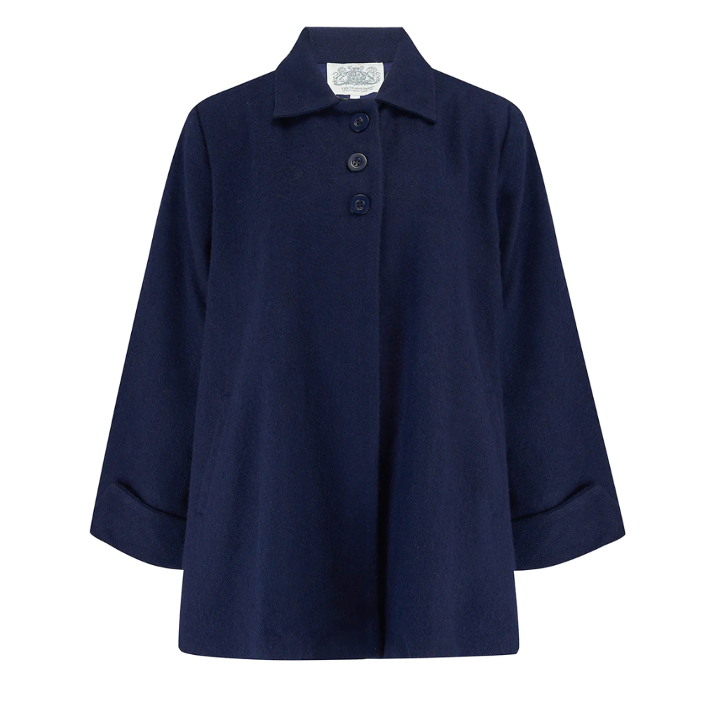 Swing Jacket In Navy Vintage 1940s Style, Blue