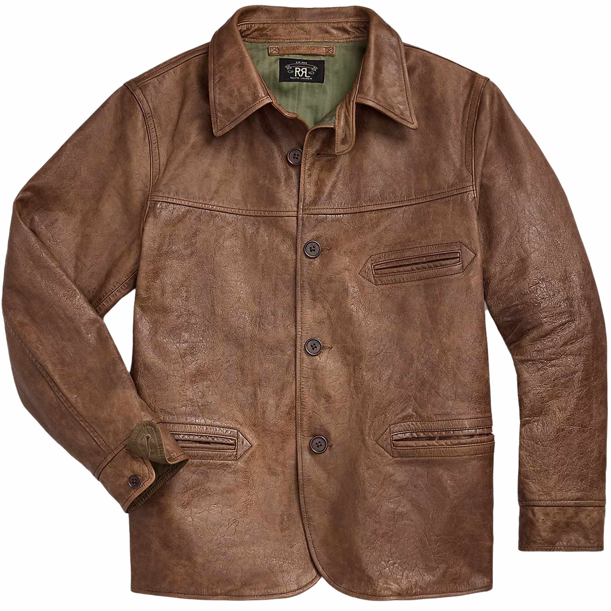 Leather Car Coat - Desert Tan