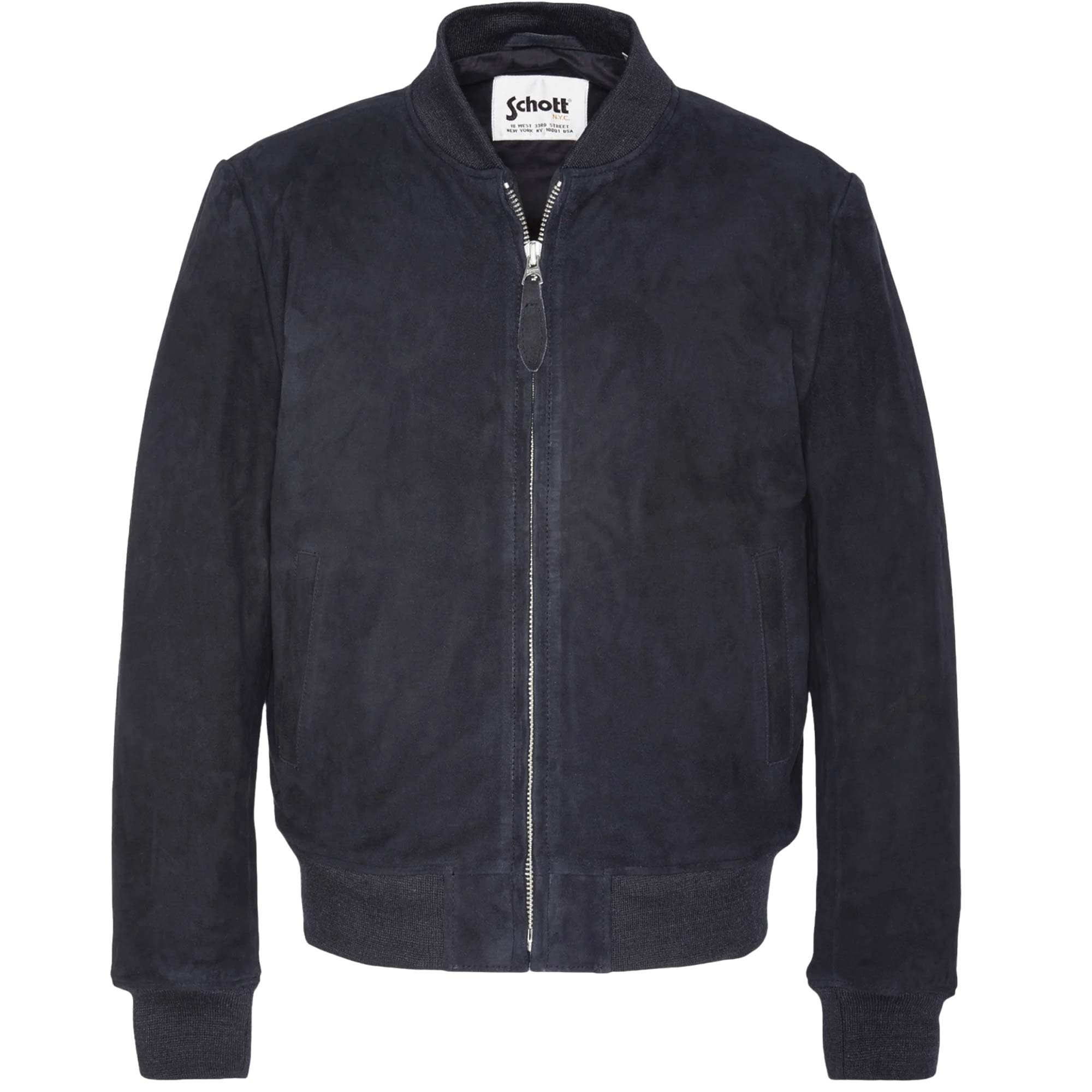 Suede Bomber Jacket - Navy